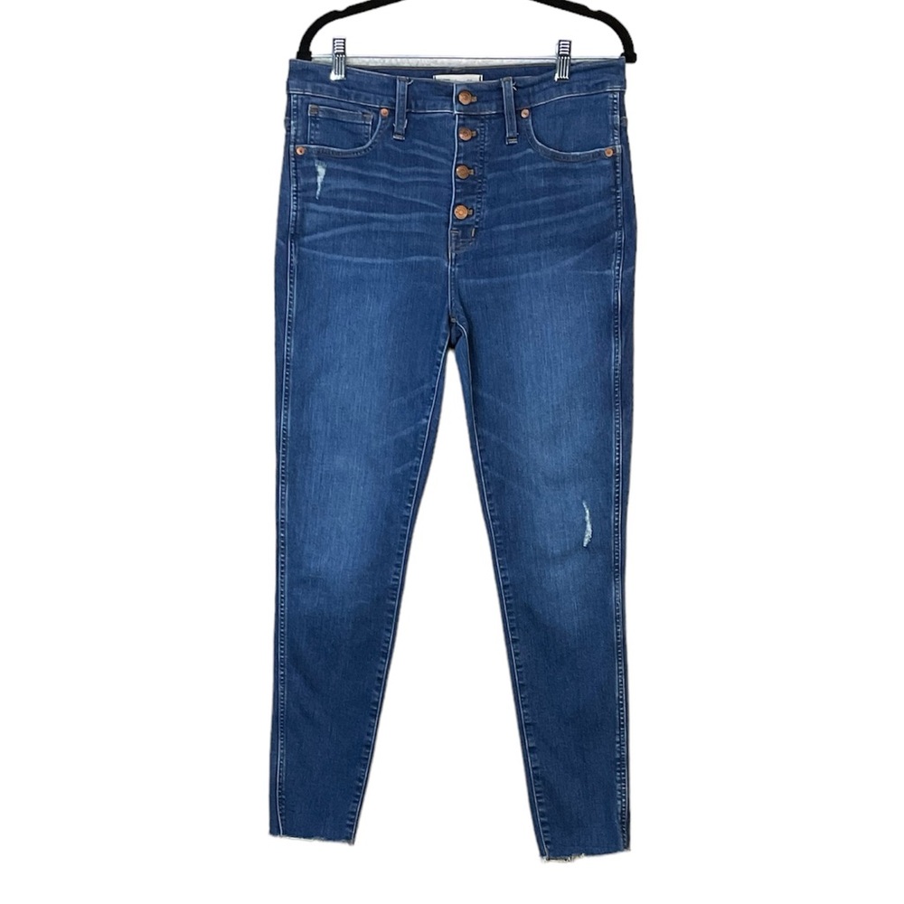 Madewell 10” High-Rise Raw Hem Button Fly Skinny Jeans Sz 30 - Picture 6 of 15